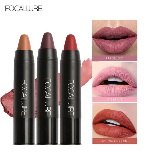 Focallure Matte Lipstick 19 Colors Waterproof Matte Lipsticks Soft Texture Lip Stick Cosmetic Sext Red Nude Lip Makeup Batom