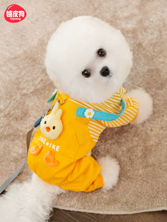 Traction Dog Clothes Autumn Clothes Four-Legged Pet Clothing 2023 New Arrival Bichon Teddy/Pomeranian Pet Small Size Dogs Fall and Winter Heattech